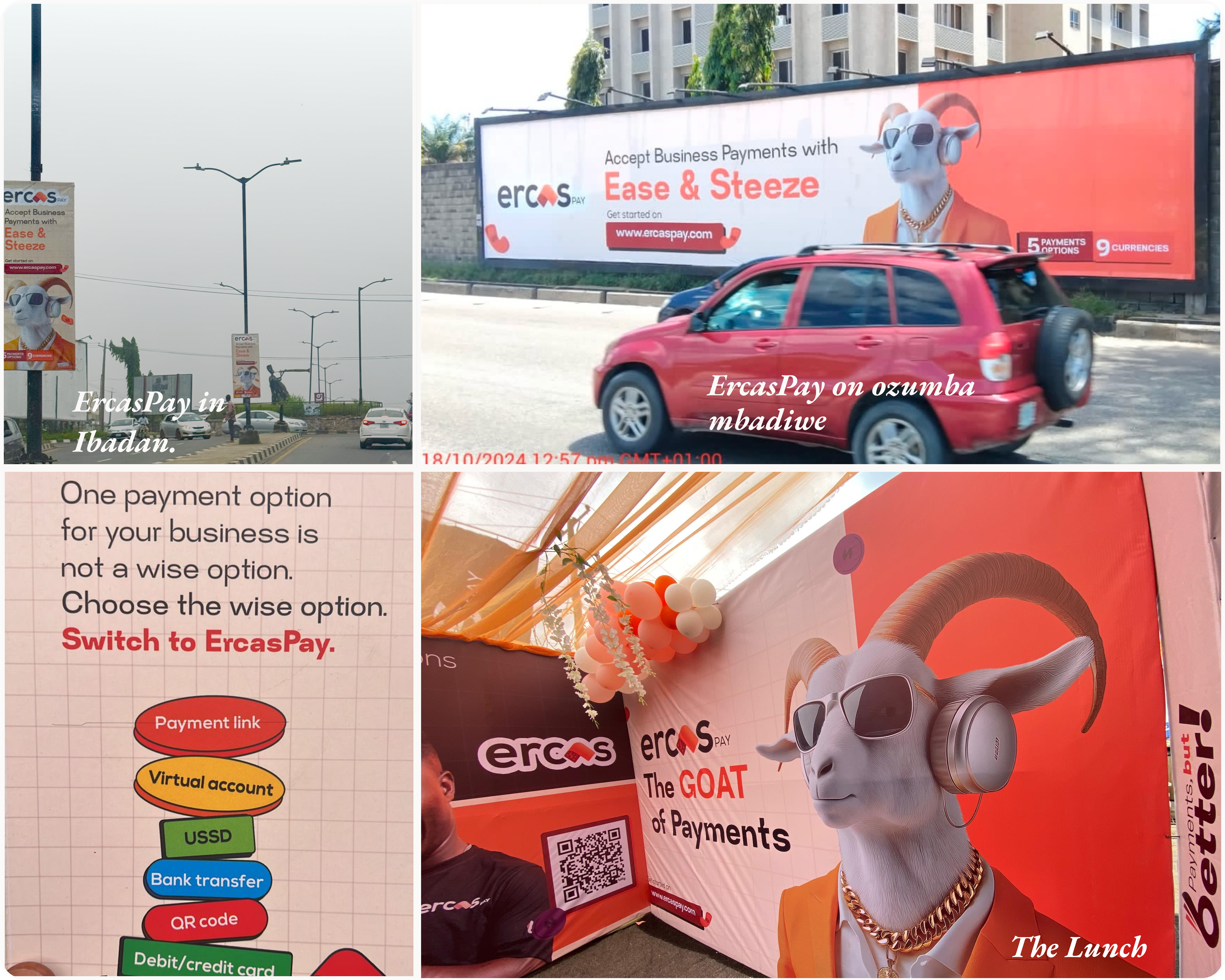 snapshots of different mediums for ErcasPay’s Launch